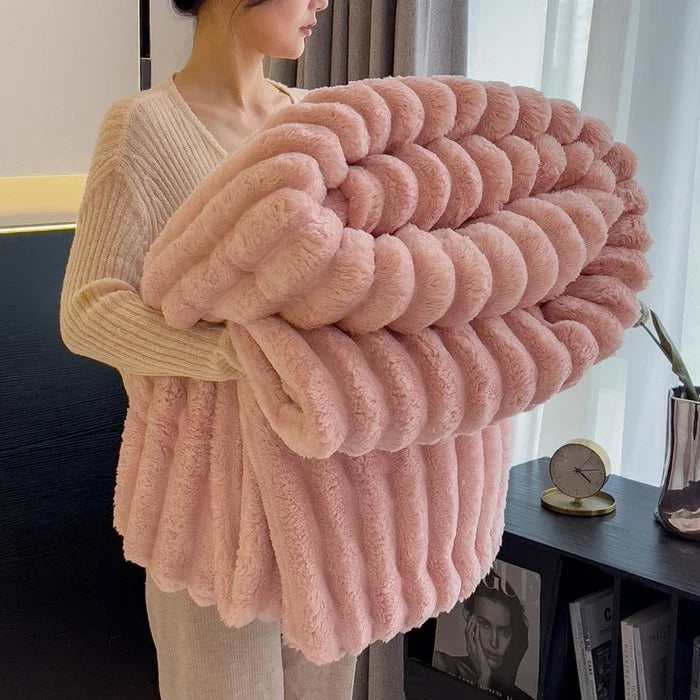 Thickened Wide Striped Blanket