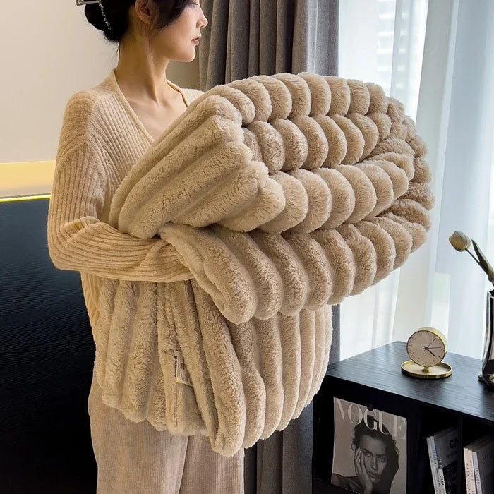 Thickened Wide Striped Blanket