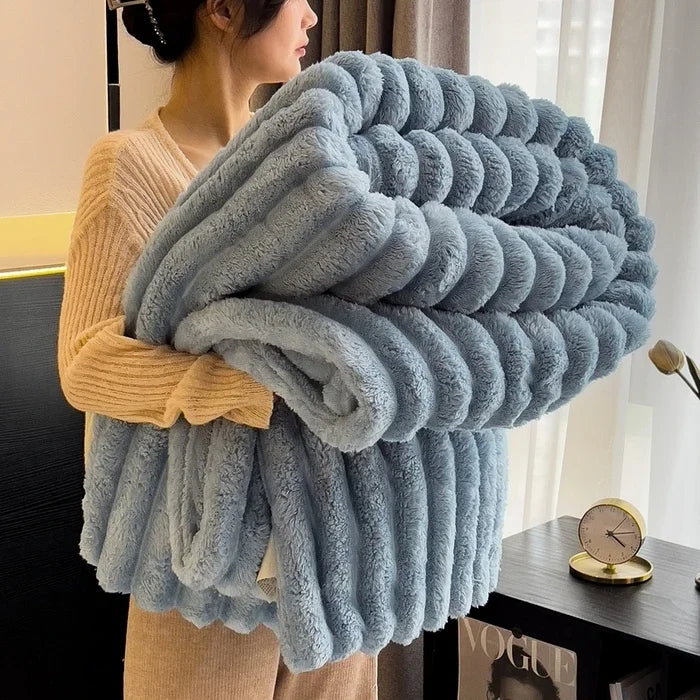 Thickened Wide Striped Blanket