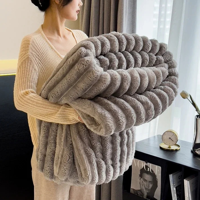 Thickened Wide Striped Blanket